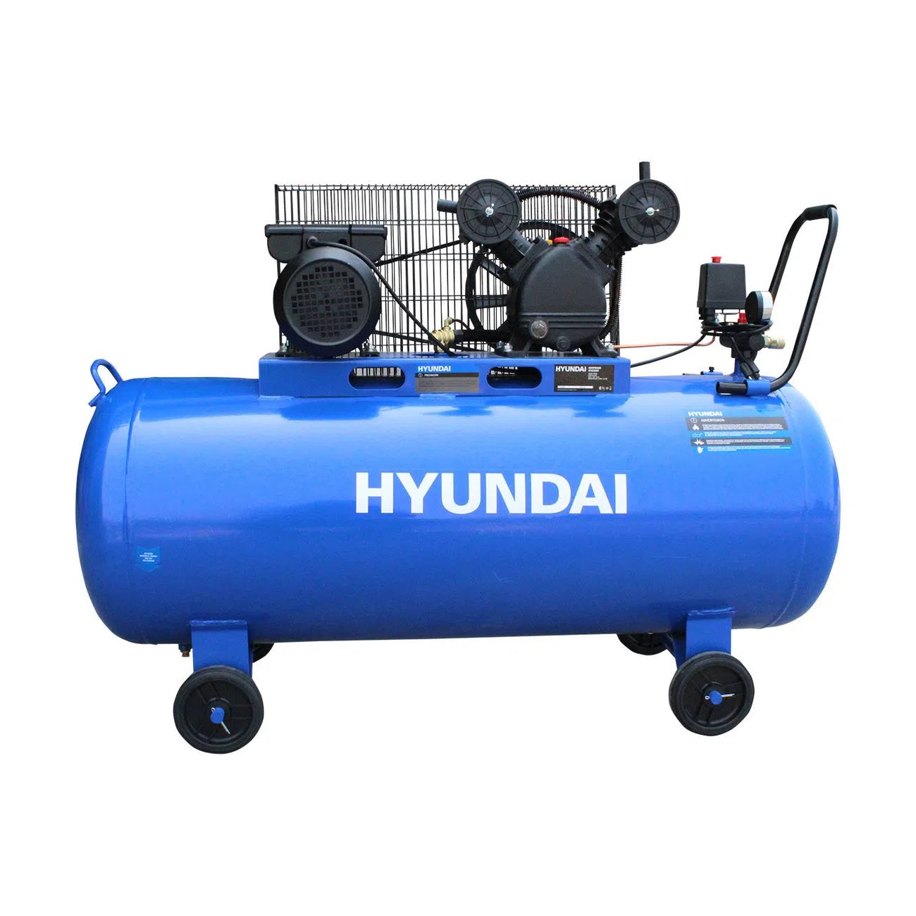 Compresor De Aire ElŽctrico 3Hp 110V De 200L Con Cabezal De 2 Pistones Para Bandas Y Presi—n M‡xima De 115Psi HYUNDAI HYAC200C