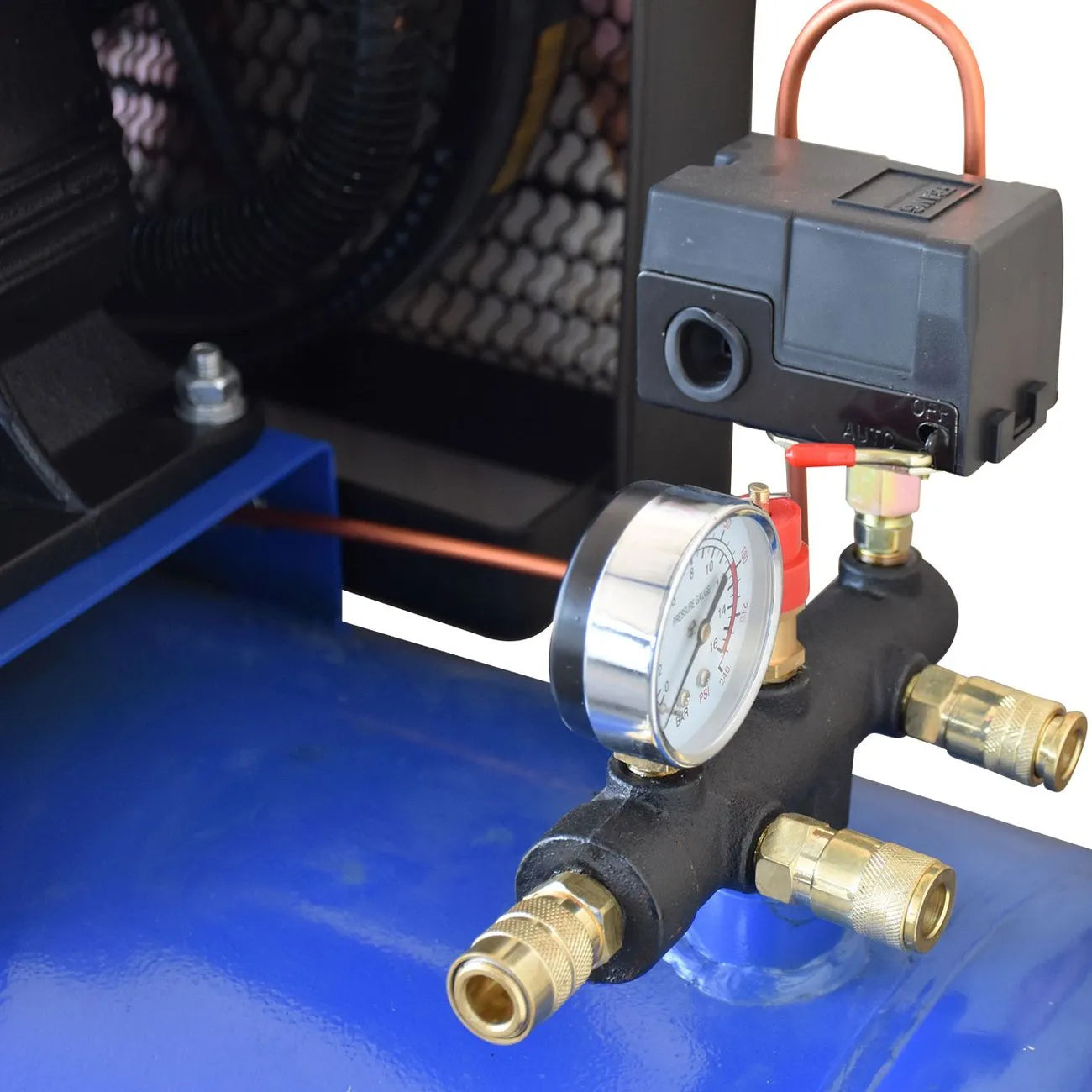 Compresor De Aire Motor A Gasolina 9.3Hp De 200L Con Cabezal De 2 Pistones Para Bandas Y Presi—n M‡xima De 115Psi HYUNDAI HYAC209G