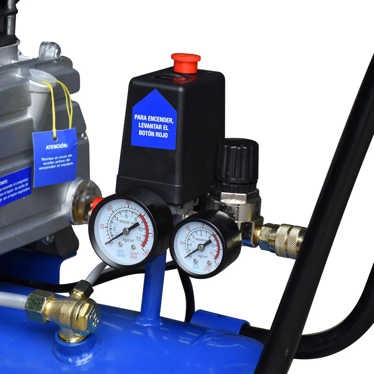 Kit Compresor De Aire Motor Electrico 2.5Hp 110V Capacidad De 25L Y Presion Maxima De 115Psi Con Pistola De Gravedad Y Manguera De 3m HYUNDAI HYAC25K