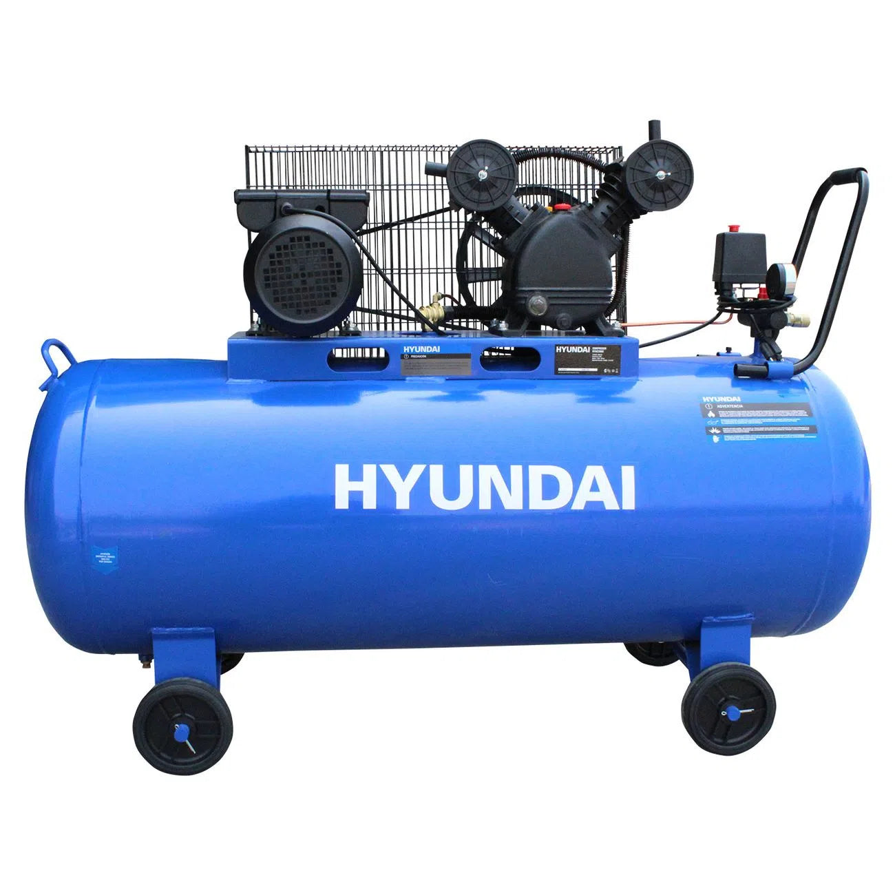 Compresor De Aire Electrico 7.5Hp Trifisico 220V Y 440V De 500L Con Cabezal De 2 Pistones Para Bandas Y Presi—n Maxima De 115Psi HYUNDAI HYAC500C