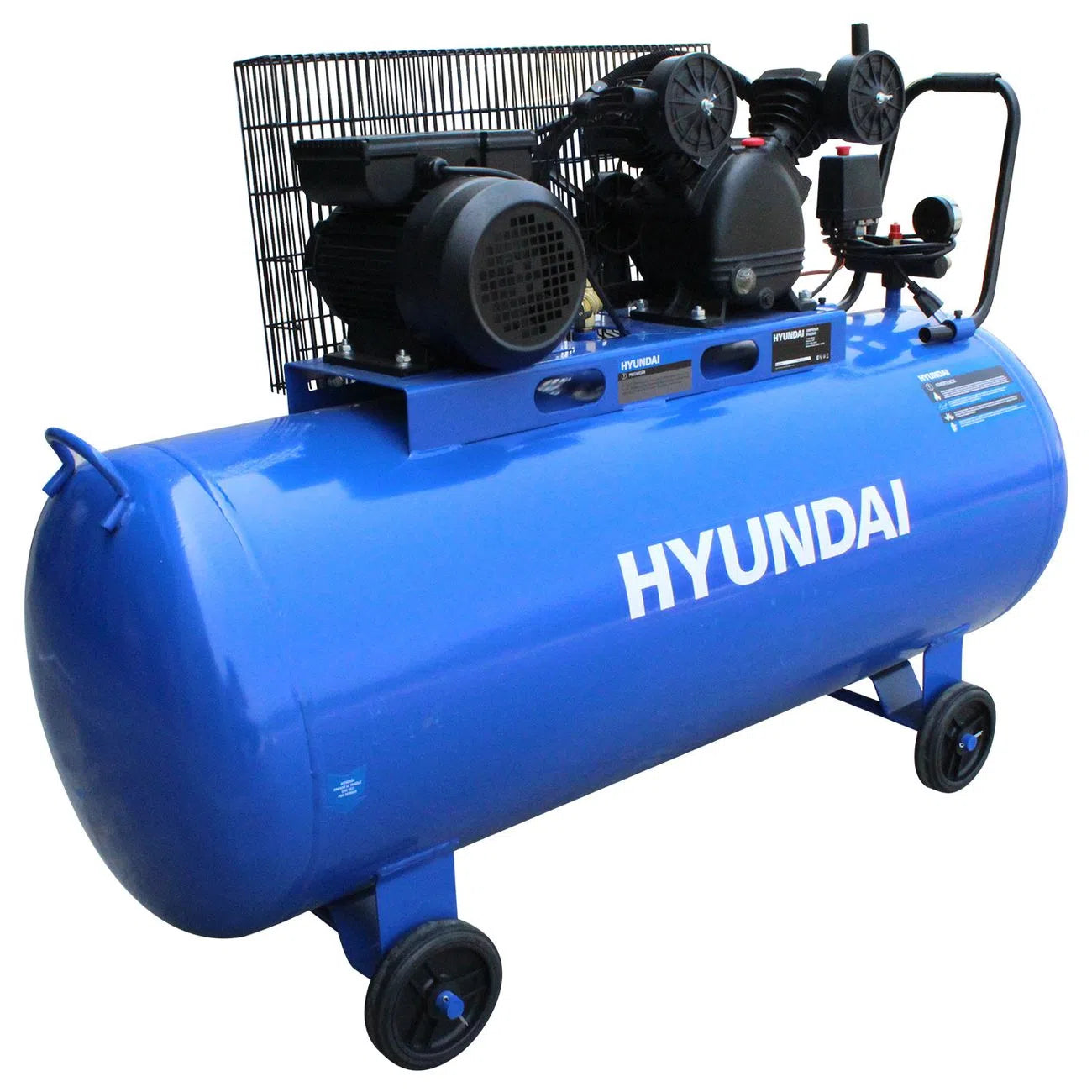 Compresor De Aire Electrico 7.5Hp Trifisico 220V Y 440V De 500L Con Cabezal De 2 Pistones Para Bandas Y Presi—n Maxima De 115Psi HYUNDAI HYAC500C