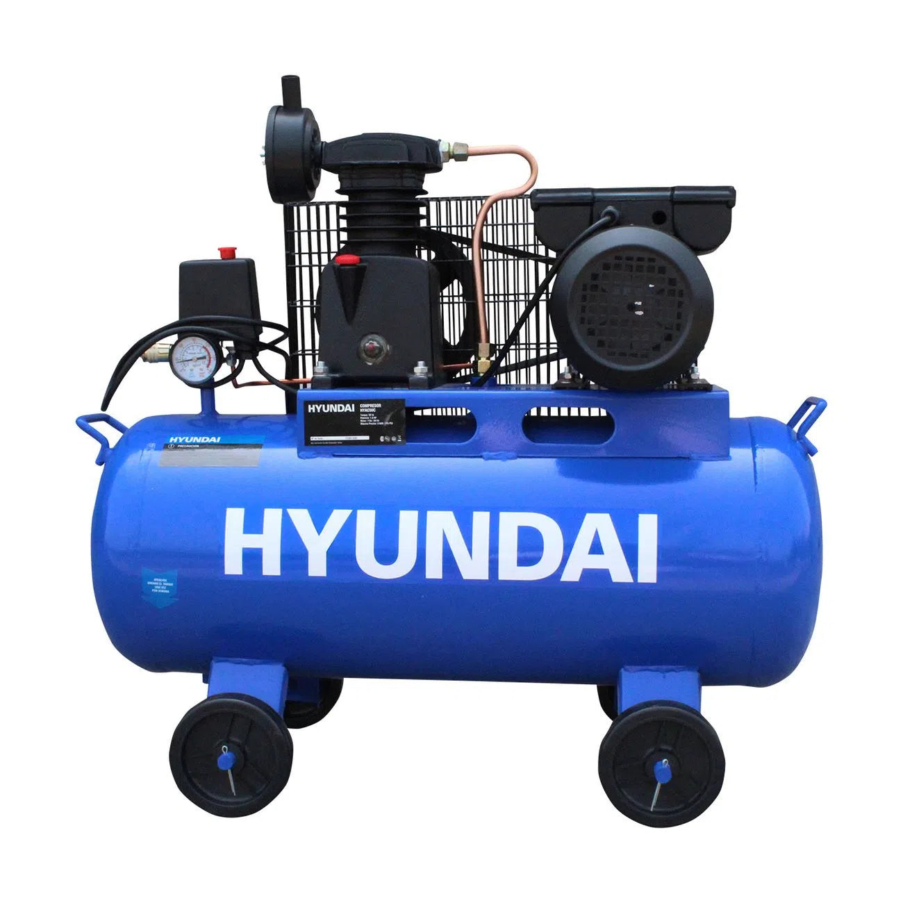 Compresor De Aire ElŽctrico 1Hp 110V De 50L Con Cabezal De 1 Piston Para Banda Y Presi—n M‡xima De 115Psi HYUNDAI HYAC50C