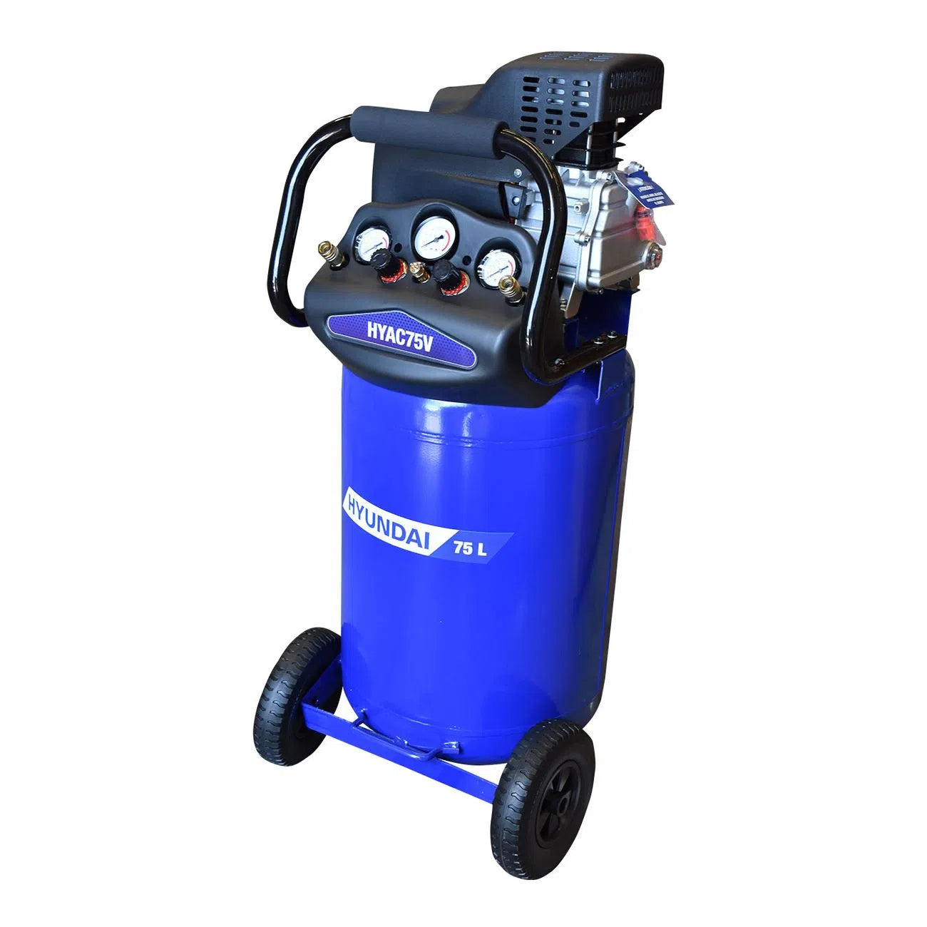 Compresor De Aire Vertical Con Motor Electrónico 2Hp Monofásico 110V Capacidad De 75L Y Presión Máxima De 125Psi HYUNDAI HYAC75V