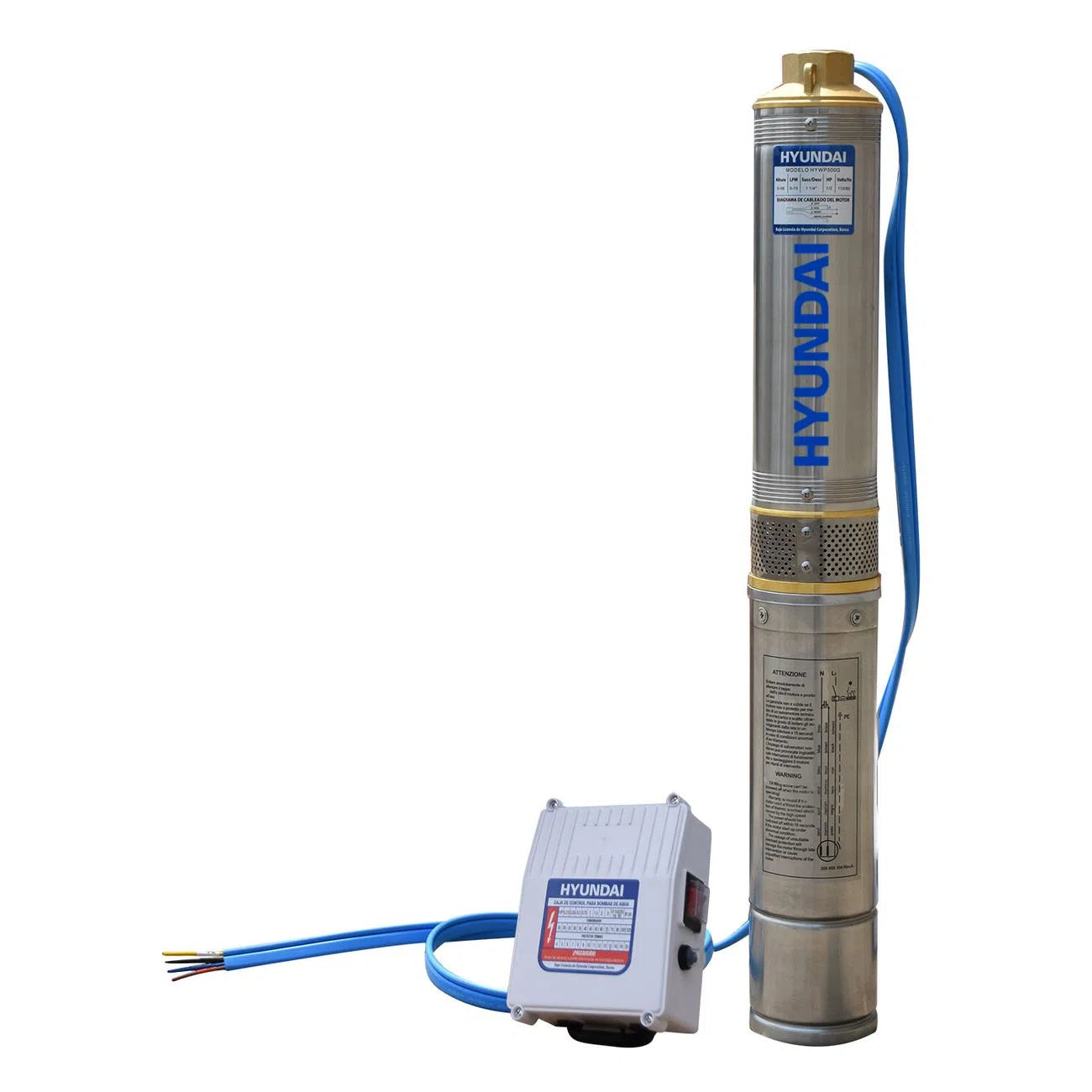Bomba Sumergible Para Pozo De 1.5Hp Altura 133M Descarga 70L/Min Salida 1 1/4" HYUNDAI HYWP1500G