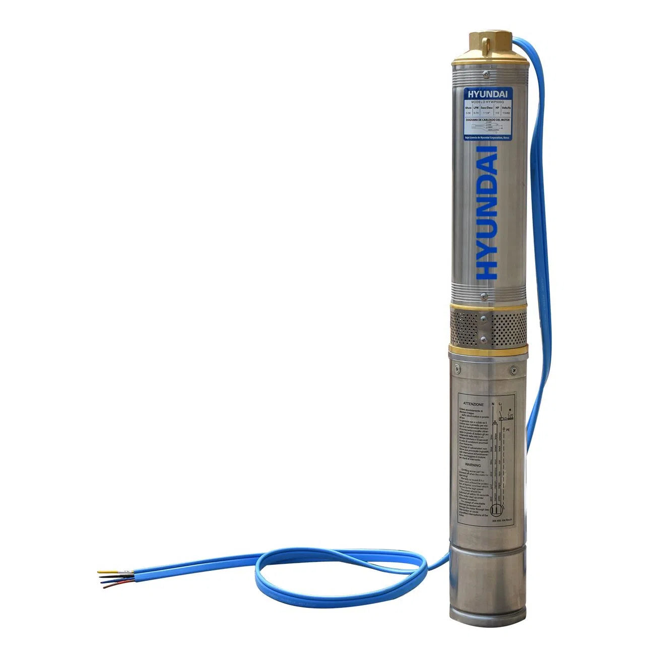 Bomba Sumergible Para Pozo De 1.5Hp Altura 133M Descarga 70L/Min Salida 1 1/4" HYUNDAI HYWP1500G