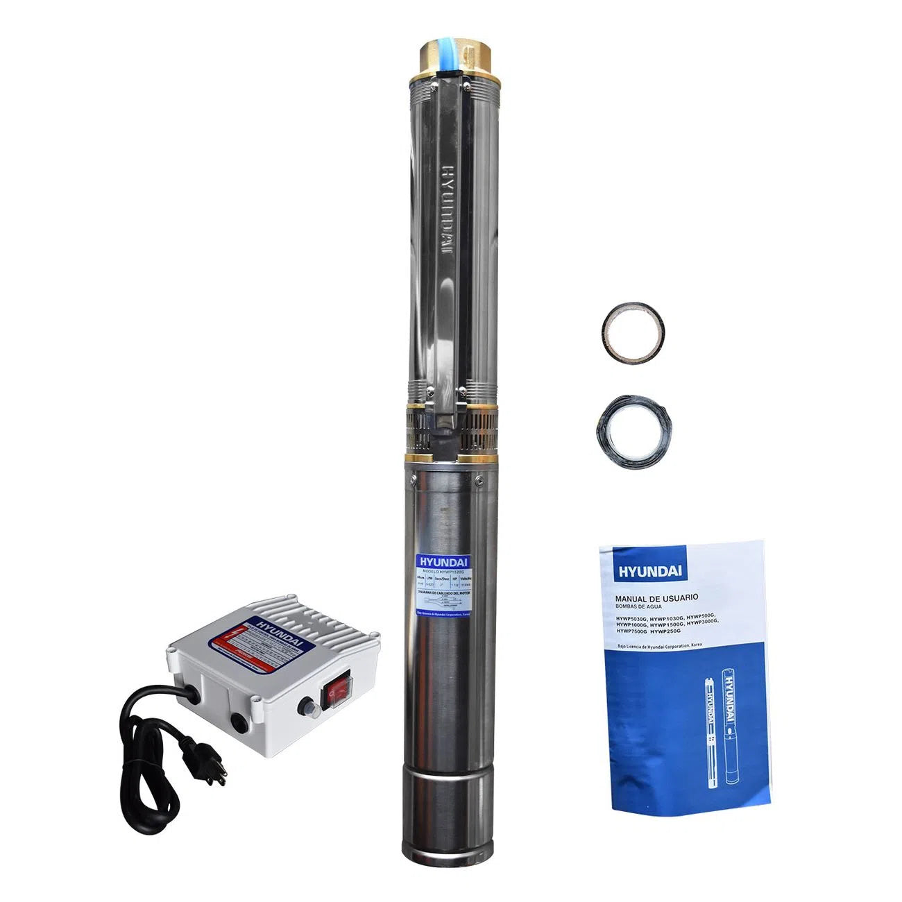 Bomba Sumergible Para Pozo De 1.5Hp Altura 49M Descarga 220L/Min Salida 2" HYUNDAI HYWP1520G
