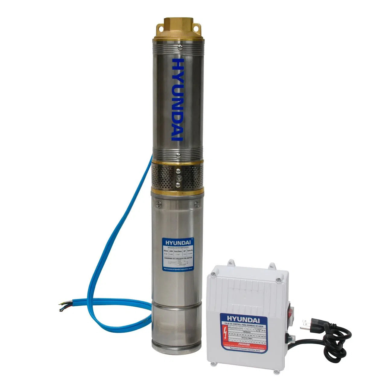 Bomba Sumergible Para Pozo De 1/4Hp Altura 32M Descarga 80L/Min Salida 1 1/4" HYUNDAI HYWP250G