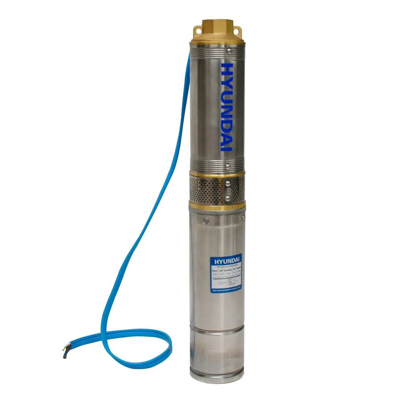 Bomba Sumergible Para Pozo De 1/4Hp Altura 32M Descarga 80L/Min Salida 1 1/4" HYUNDAI HYWP250G