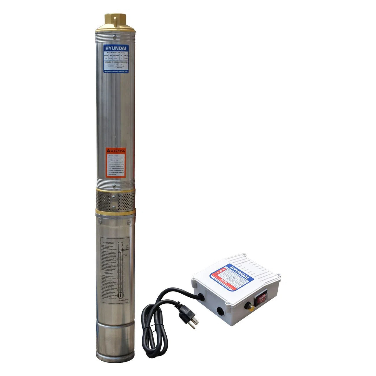 Bomba Sumergible Para Pozo De 1/2Hp Altura 56M Descarga 55L/Min Salida 1 1/4" HYUNDAI HYWP5030G