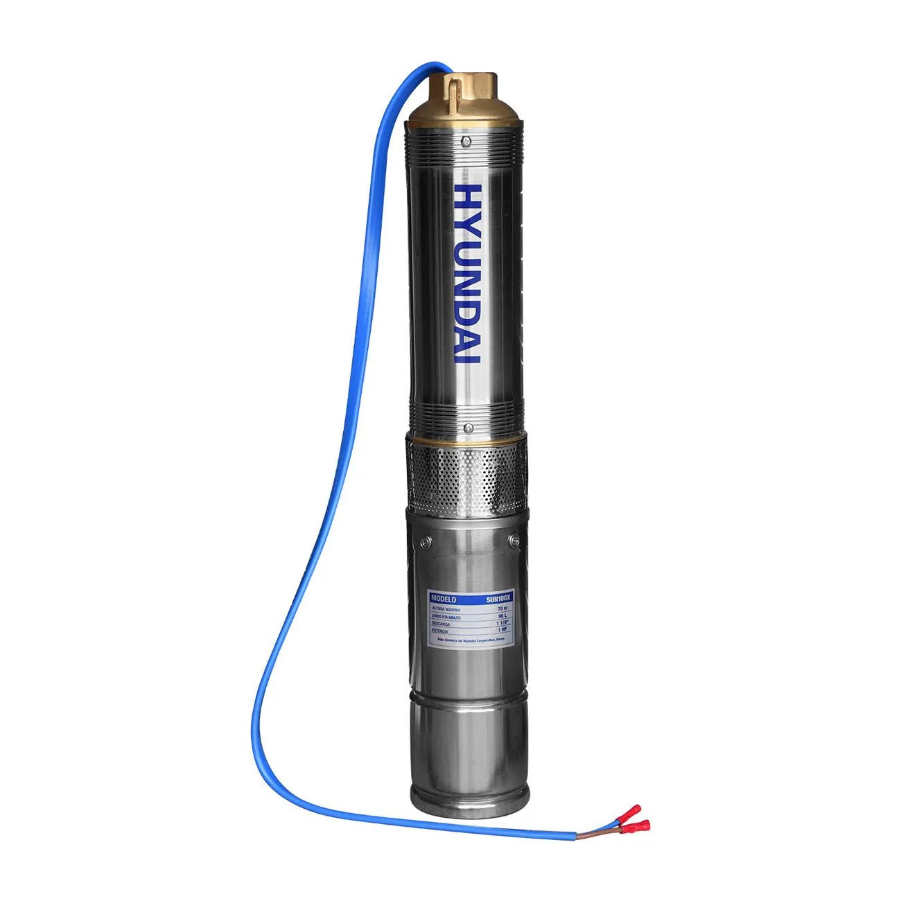 Bomba Sumergible Para Pozo Solar Con 4 Paneles Altura 70M Descarga 96L/Min Salida 1 1/4" HYUNDAI SUN100X