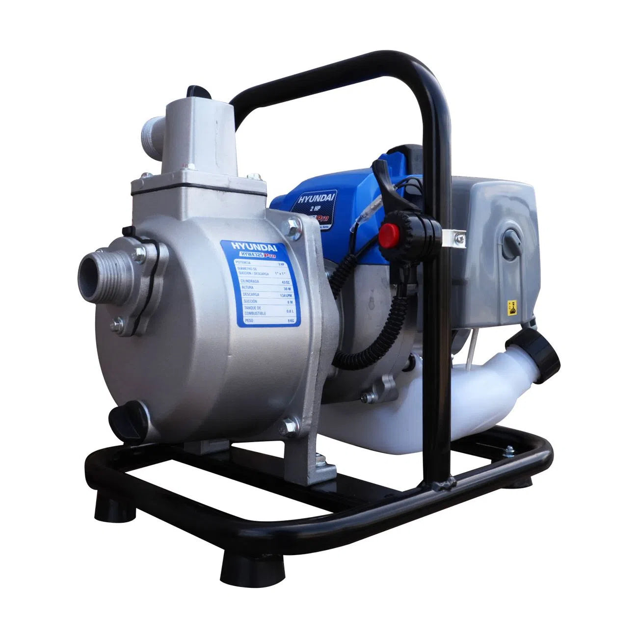 Motobomba Autocebante A Gasolina 2 Hp 43CC De 2 Tiempos Diametro De Succion Y Descarga 1" HYUNDAI HYW4325PRO