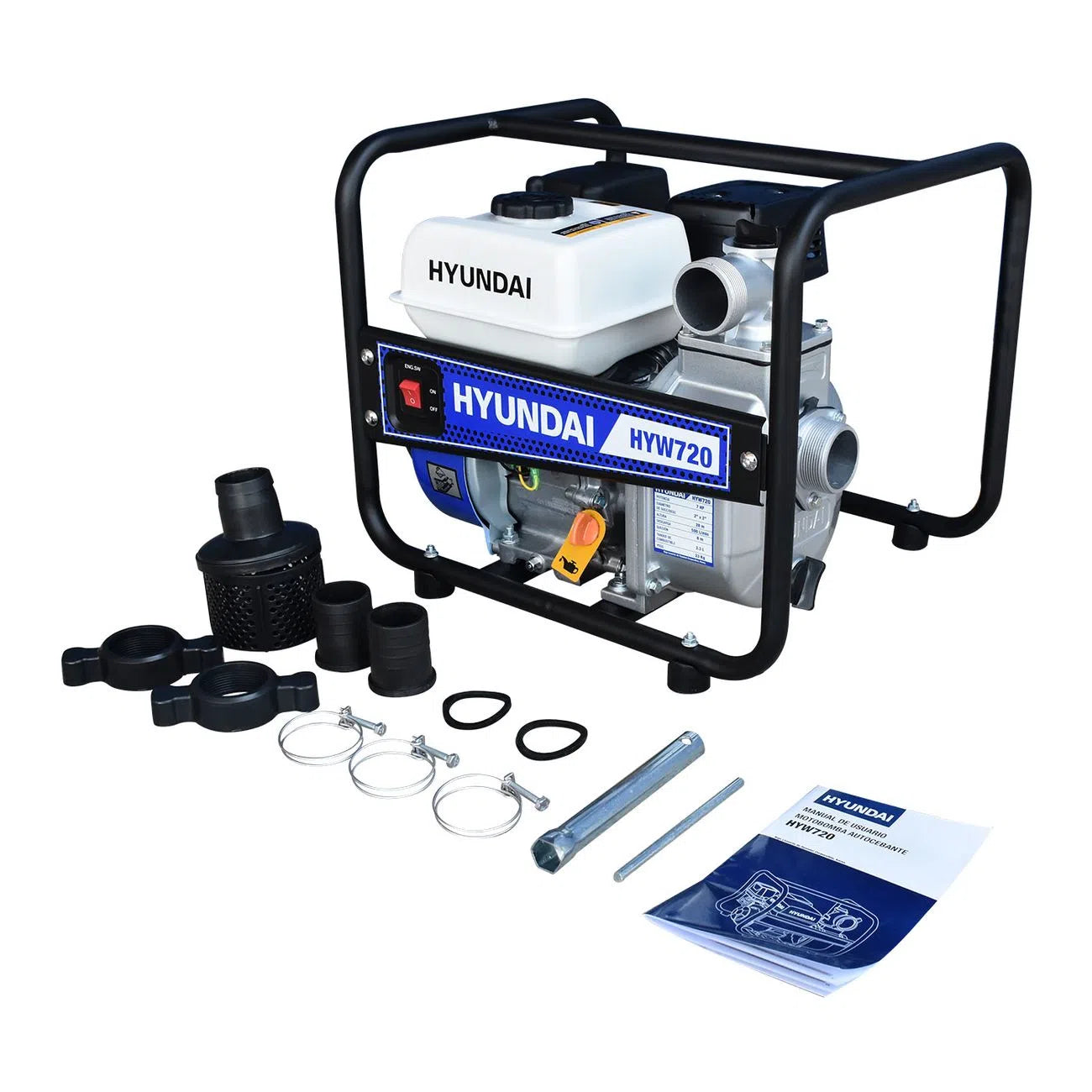Motobomba Autocebante A Gasolina 7Hp De 4 Tiempos Diametro De Succion Y Descarga 2" HYUNDAI HYW720