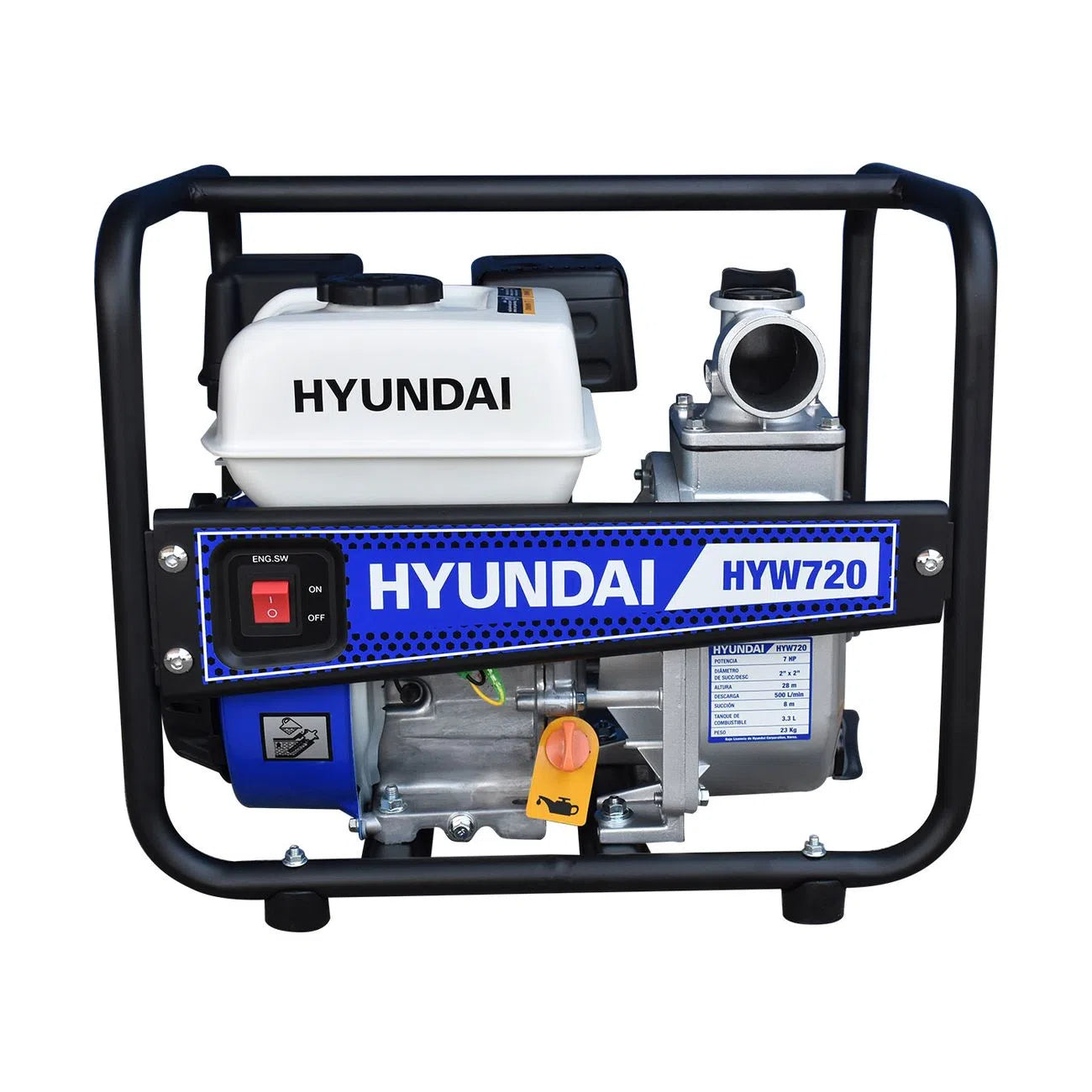 Motobomba Autocebante A Gasolina 7Hp De 4 Tiempos Diametro De Succion Y Descarga 2" HYUNDAI HYW720