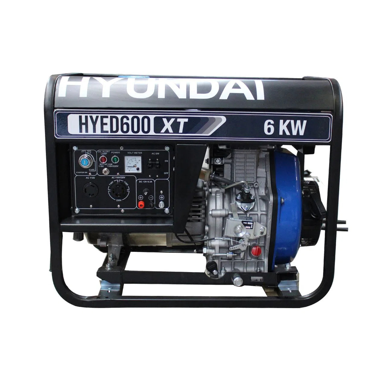 Generador Motor Diesel 10Hp Potencia Maxima 5500W Potencia Nominal 6000W 110V/220V HYUNDAI HYED600XT