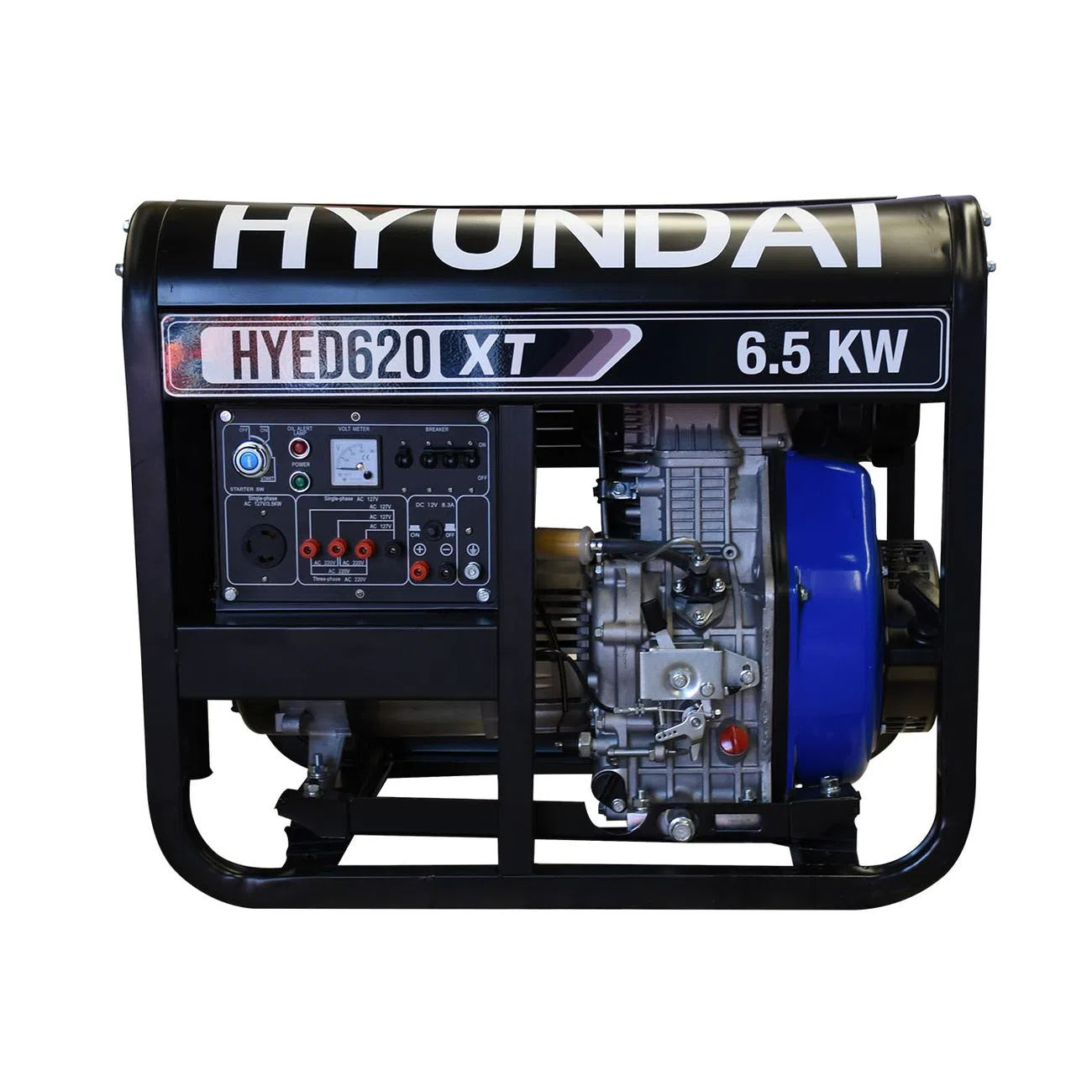 Generador Motor Diesel 12Hp Potencia Maxima 6000W Potencia Nominal 6500W 110V/220V HYUNDAI HYED620XT
