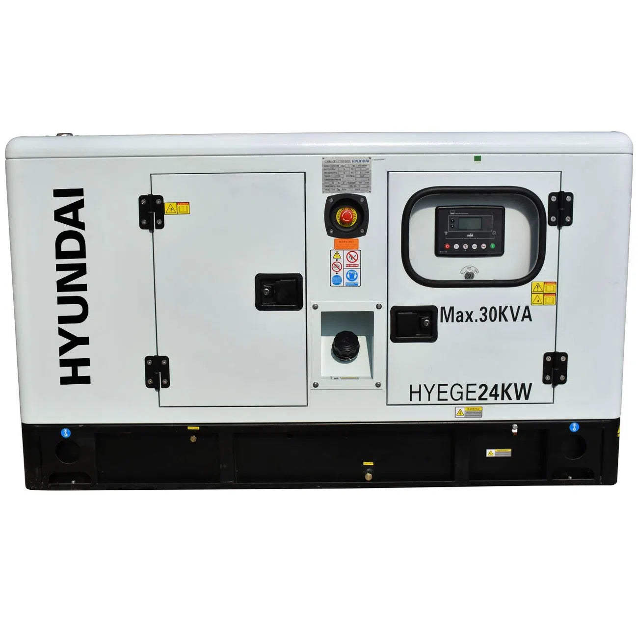 Generador Estacionario Trifasico Motor Diesel 40Hp 127/220V Salida Continua 24Kw/30Kva HYUNDAI HYEGE24KW