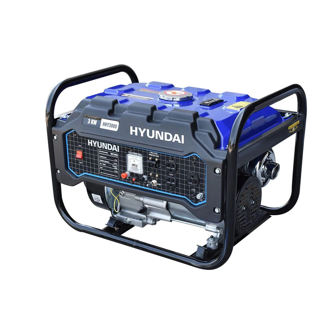 Generador Motor A Gasolina 7.5Hp Potencia Maxima 3000W Potencia Nominal 2800W 110V/220V 60Hz HYUNDAI HHY3000