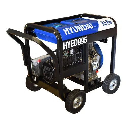 Generador Motor Trifasico Diesel 18Hp Potencia Maxima 9000W Potencia Nominal 9500W 127V/220V HYUNDAI HYED995