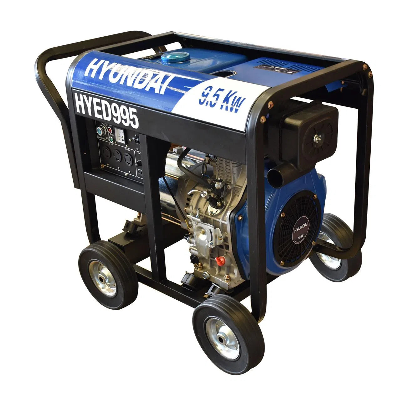 Generador Motor Trifasico Diesel 18Hp Potencia Maxima 9000W Potencia Nominal 9500W 127V/220V HYUNDAI HYED995