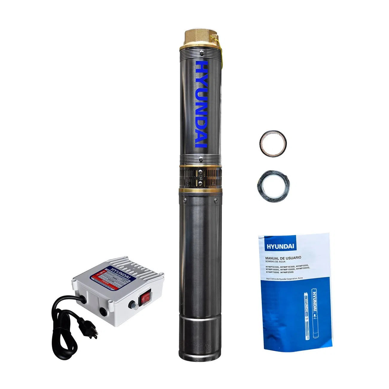 Bomba Sumergible Para Pozo De 1Hp Altura 31M Descarga 220L/Min Salida 2" HYUNDAI HYWP1020G